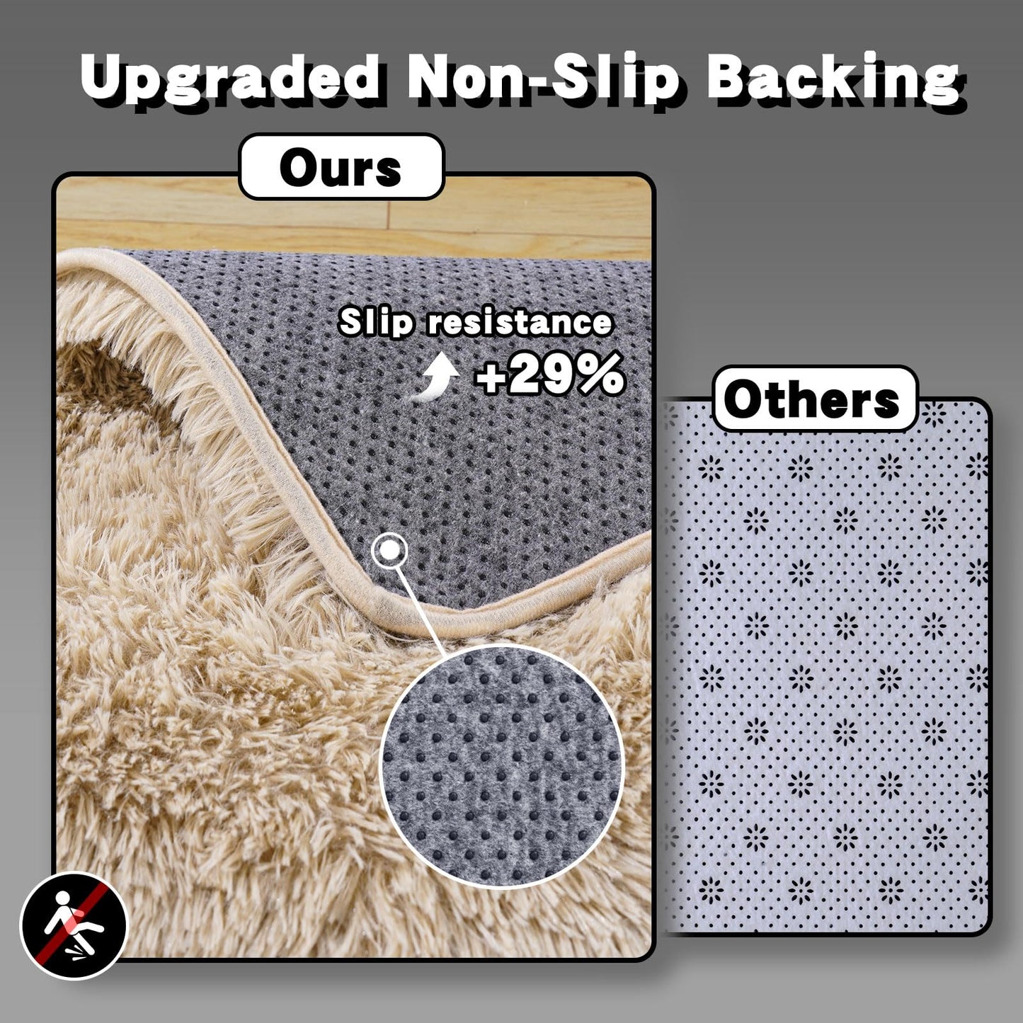 AAFKK 8x10 Area Rugs for Living Room, Fluffy Shaggy Rug Soft Carpets, Big Rugs for Bedroom Nursery Kids Room Dorm Home Decor Aesthetic, Light Tan