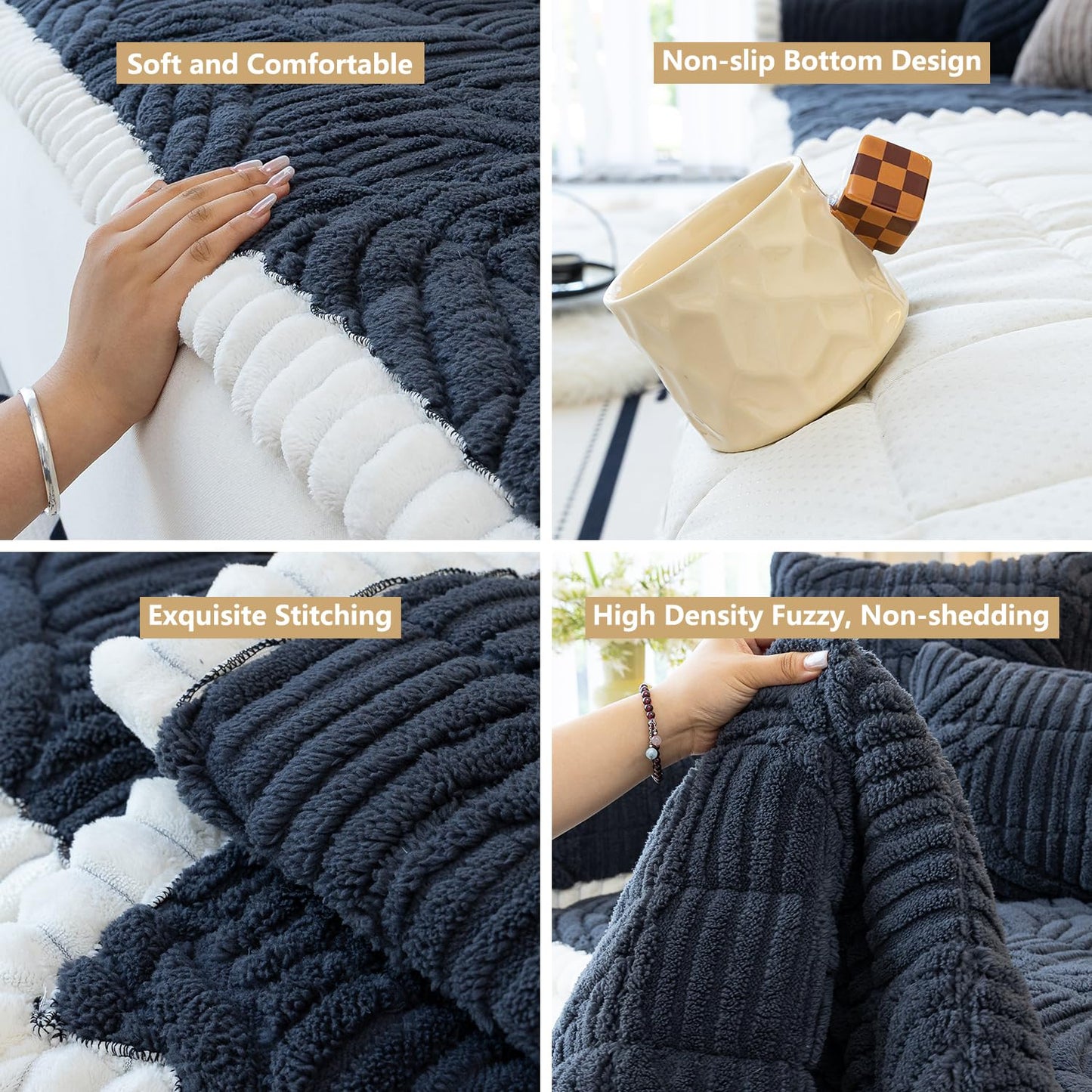 XFEXM Couch Cover for Dogs, Washable Non-Slip Pet Sofa Protector, Soft Sofa Slipcovers Cushion Protector for Dogs and Cats. (Dark Gray, 27.6" x 70.9" x 1.5")