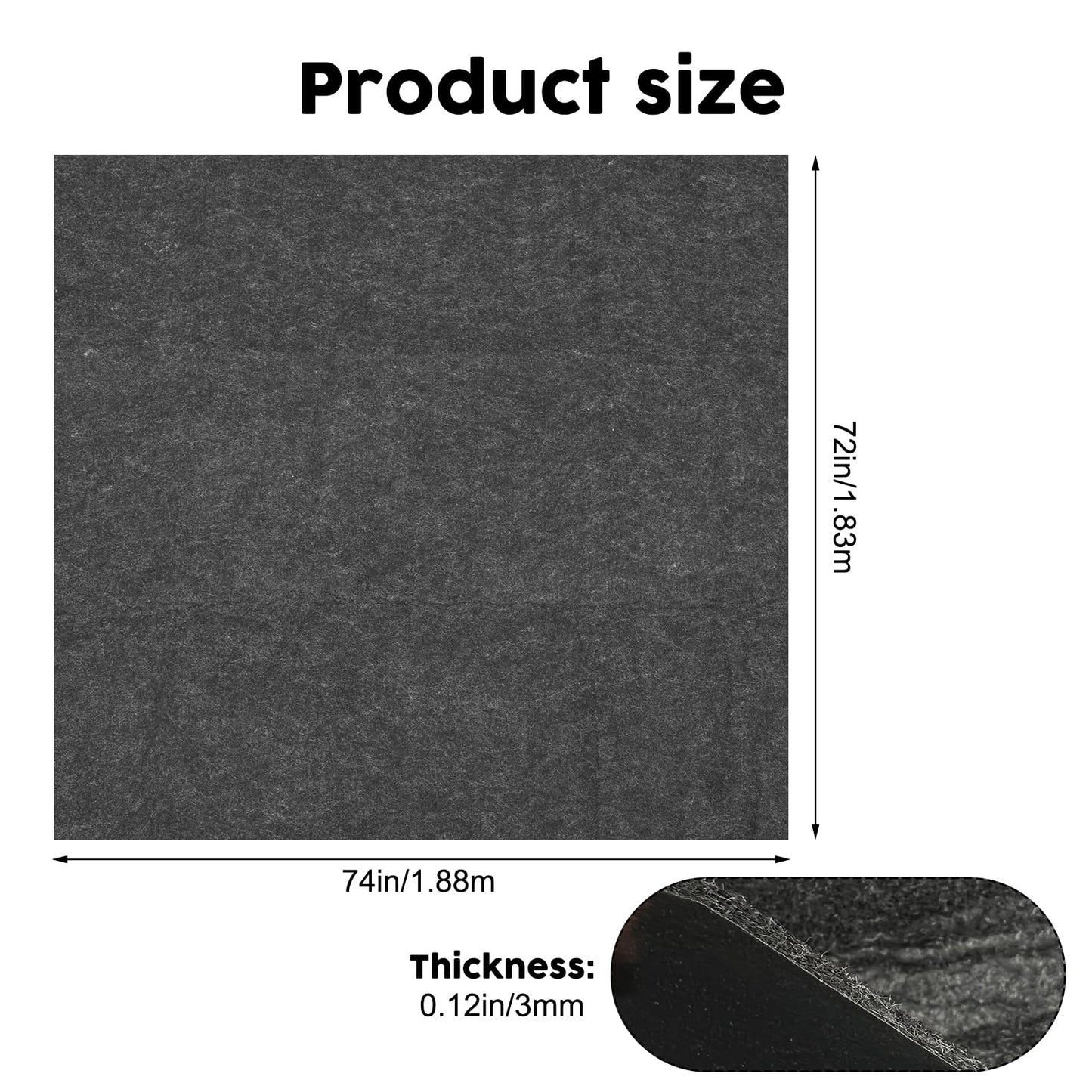 CIEOVO Camping Tent Carpet Mat, 6 x 6 Ft Waterproof Rug for Outdoor Use, Dark Gray