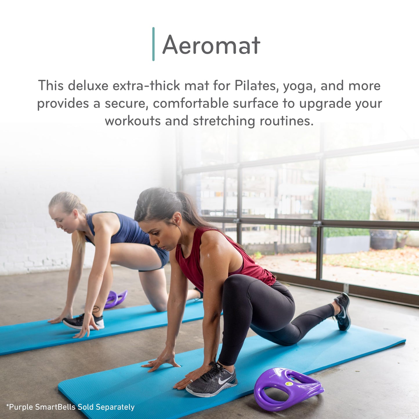 Balanced Body Aeromat Pilates and Yoga Mat for Floor Exercise, Extra-Thick Floor Workout Mat for Pilates or Yoga Exercises and Workouts, Studio or Home Gym Mat, Blue