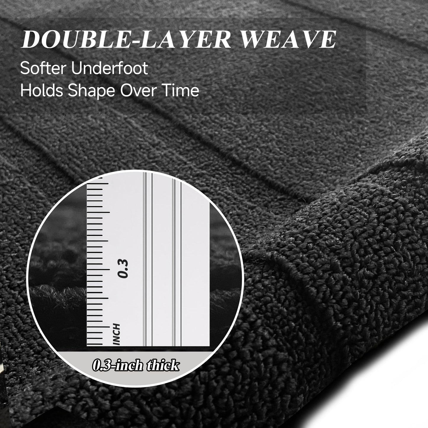 2'7" x 8' Washable Runner Rug for Hallway, Non Slip Low-Pile Kitchen Rug, Durable Soft Floor Carpet Runners for Entryway, Bedroom, Bathroom, Laundry Room, Solid Black 2' x 8' 2 x 8 ft