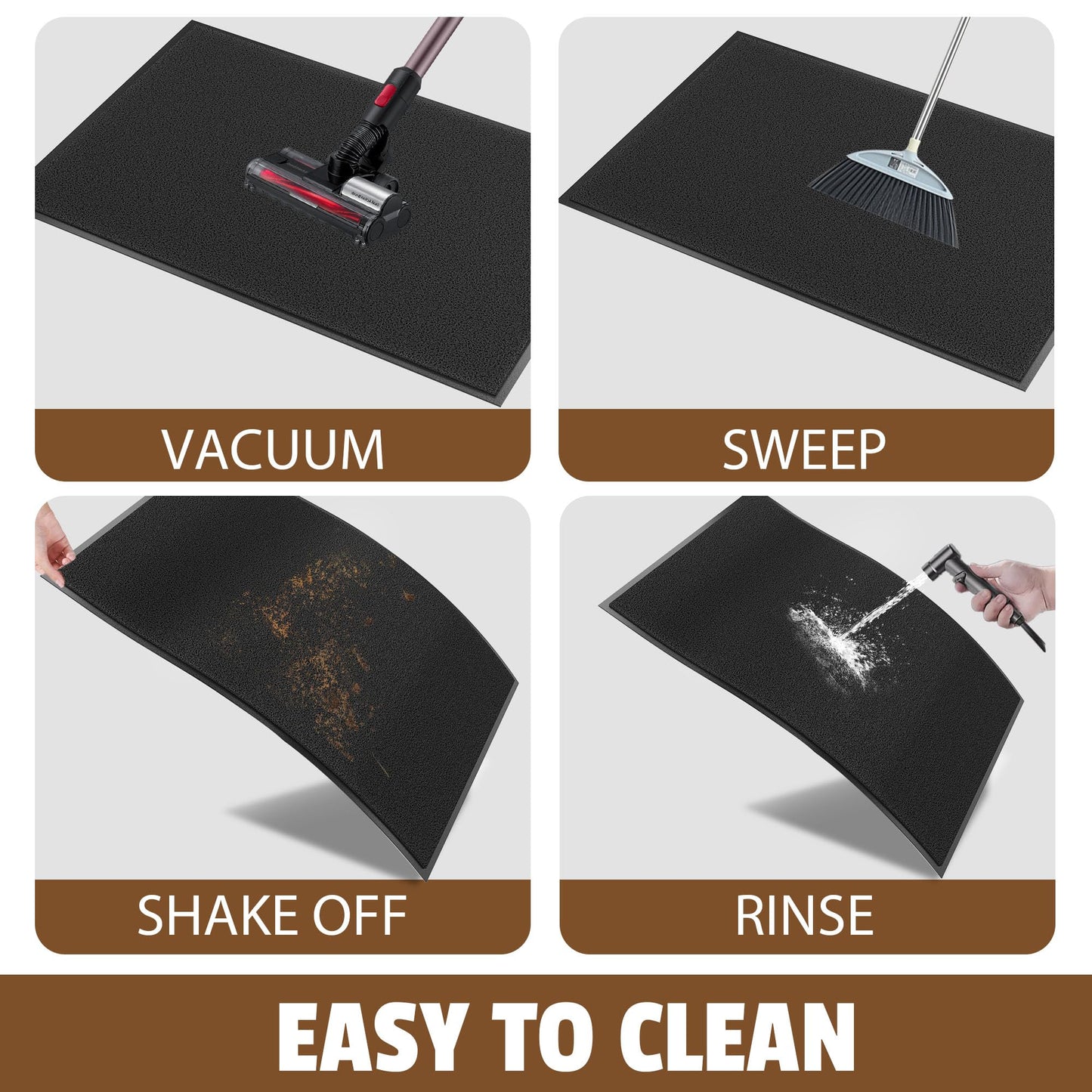 HOMEK Front Door Mat Outside Entrance, 72" x 36" Doormat Outdoor Indoor Entrance, Non Slip Indoor Mats for Entryway, Heavy Duty Waterproof Low Profile Welcome Mat for Entry, Patio, High Traffic Areas