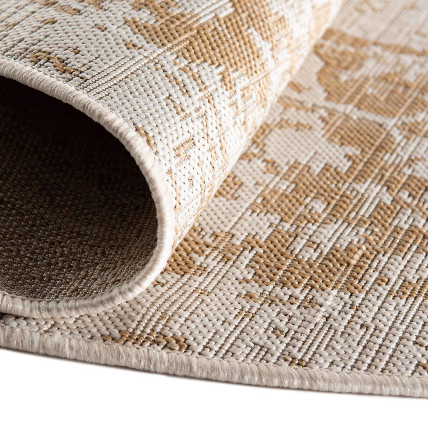 Unique Loom Jill Zarin Outdoor Collection Area Rug - Dubai (5' 3'' x 8' Oval, Beige/ Brown)