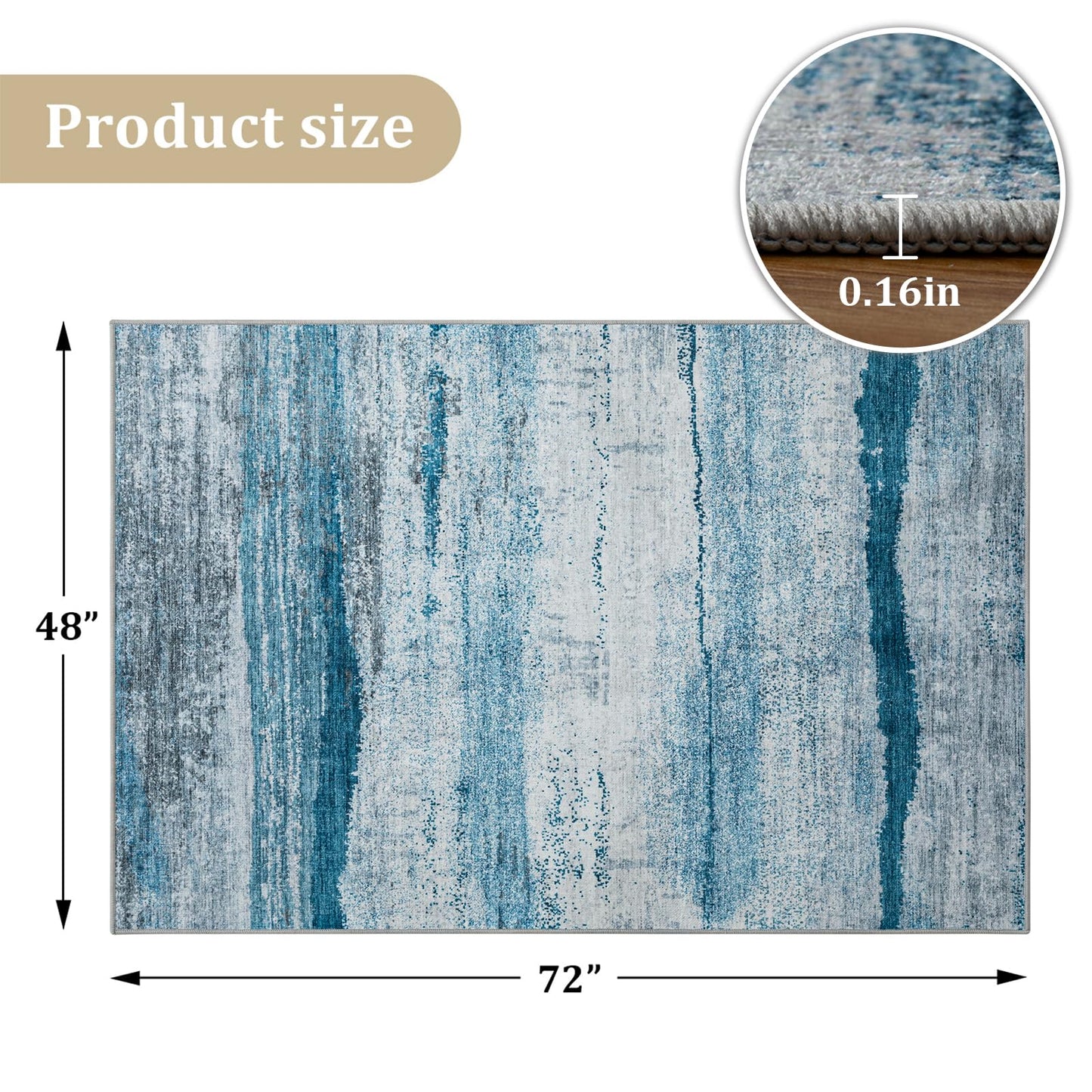 Office Chair Mat for Hardwood Floor, 72"x48" Easy Glide Computer Chair Mat Protector for Rolling Chair Under Desk Rug Nonslip Backing, Machine Wash
