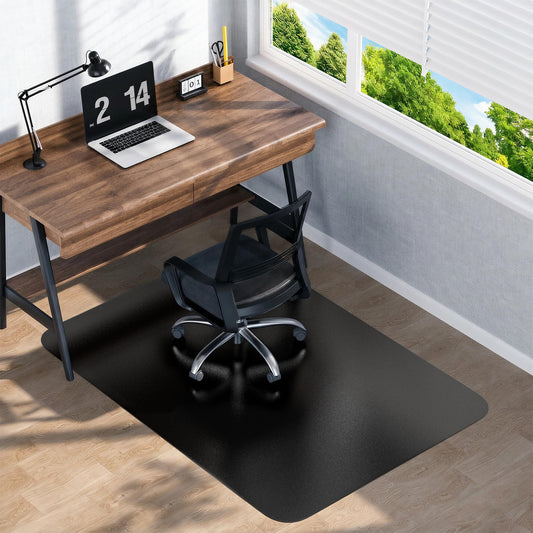 Black Office Chair Mat for Hardwood Floors 36" x 48", Heavy Duty Floor Protector for Rolling Desk Chairs, Durable Plastic Chair Mat for Home Office, Gaming Room, Tile, Laminate & Vinyl Flooring