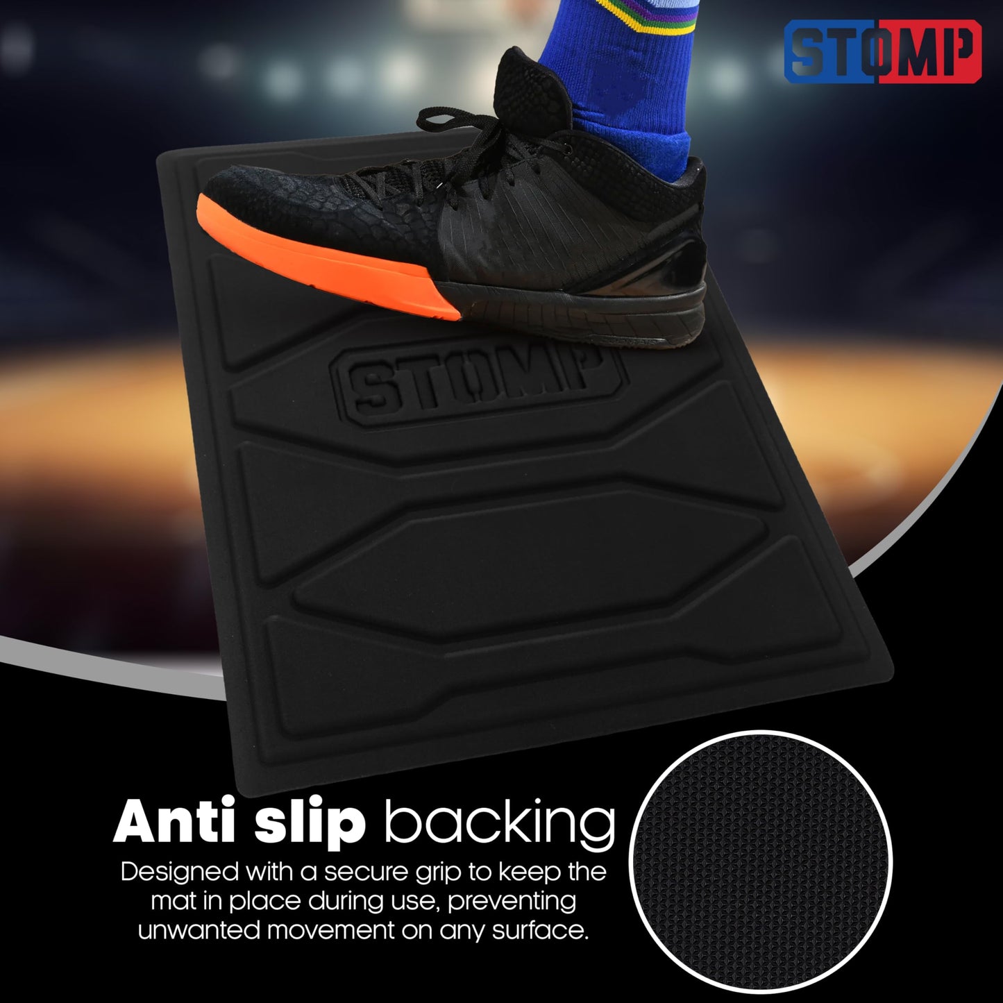 STOMP Athletics Mini Traction Mat - As Seen on Shark Tank, Black
