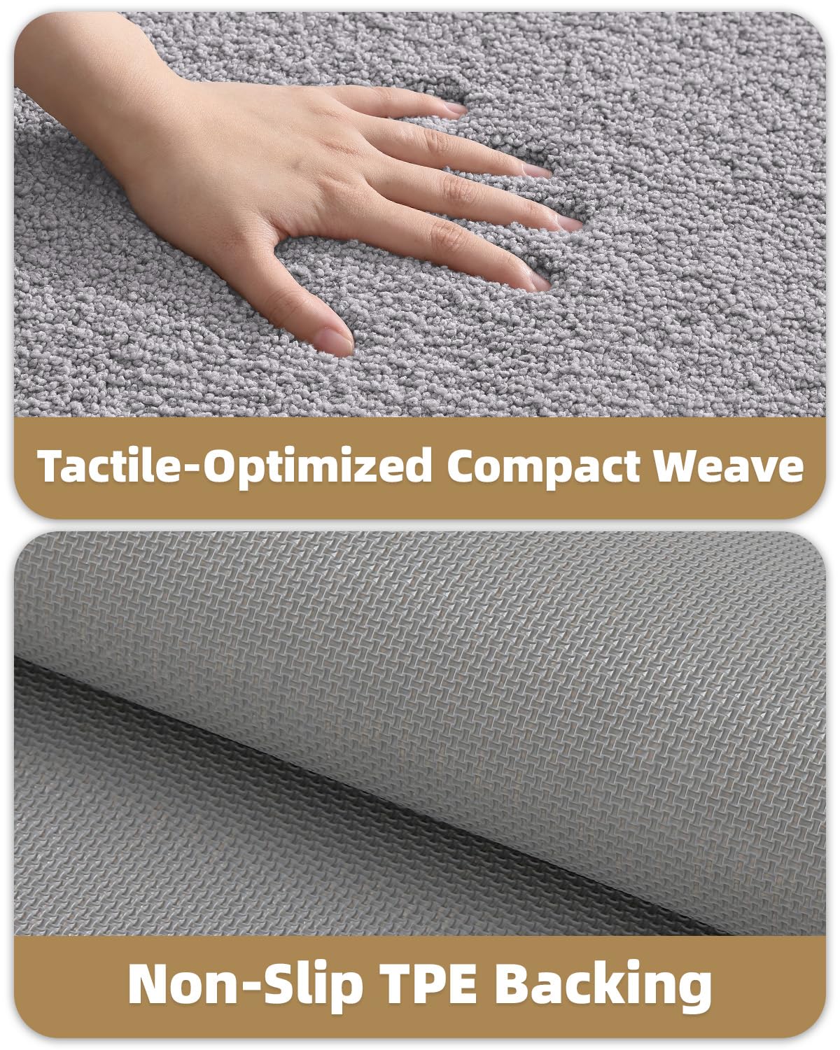 Color&Geometry Ultra Soft Bathroom Rug Non Slip with Rubber Backing, Absorbent Washable Bath Mat, Quick Dry, Premium Microfiber Plush Mat for Bathtub and Shower Floor,Light Grey,16"x24"