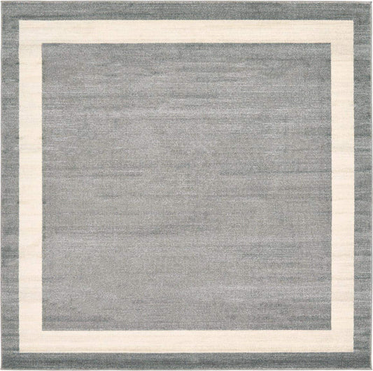 Unique Loom Del Mar Collection Area Rug - Maria (7' 10" Square, Gray/ Ivory)