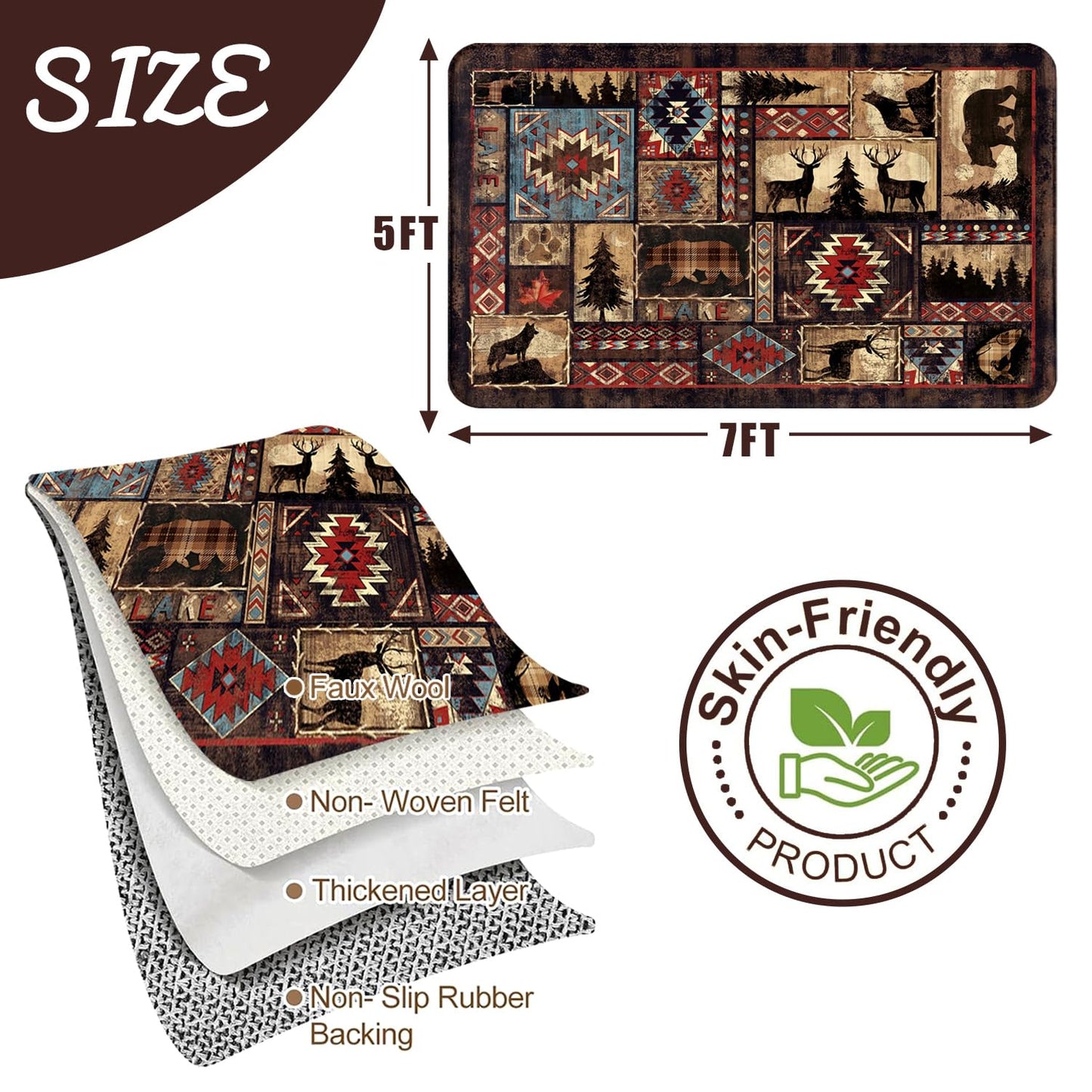 3x5 Entryway Rug Brown Summer Decor Carpet Rustic Cabin Wildlife Living Room Rugs Washable Bedroom Area Rug Mat Non Slip Farmhouse Rug Floor Mat Mardi Gras Area Rugs for Indoor Outdoor