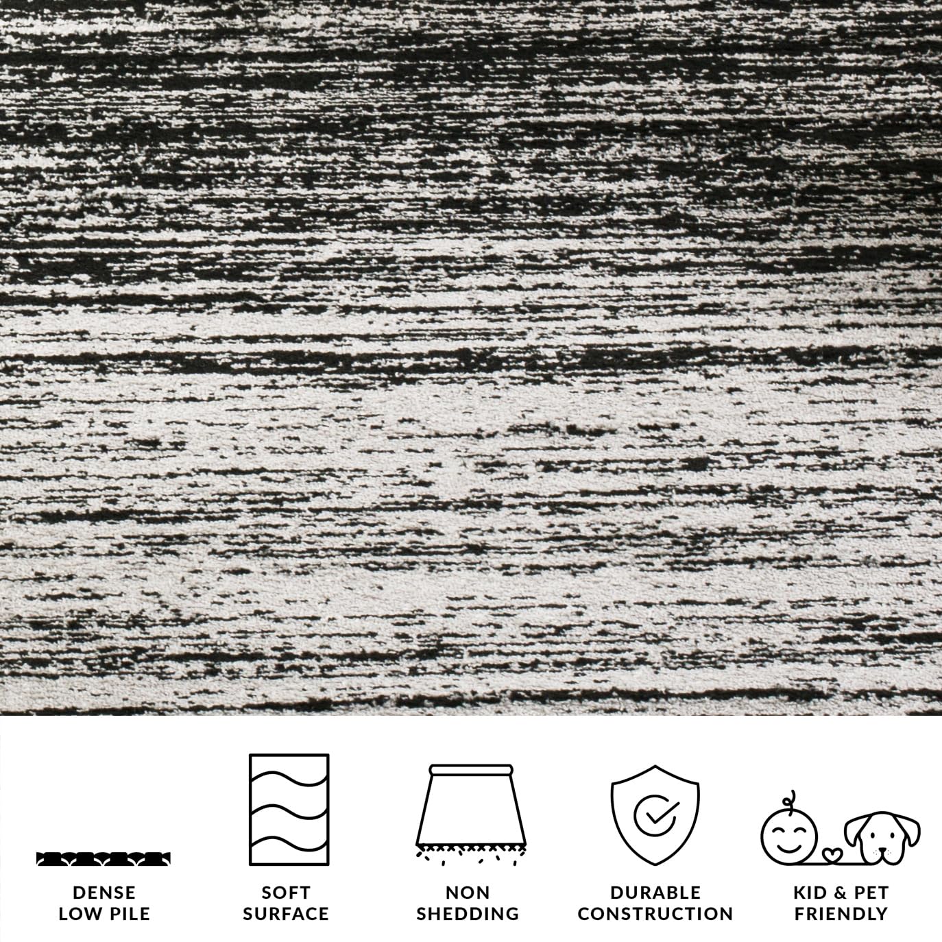 SAFAVIEH Area Rug 9x12 - Adirondack Collection - Large - Silver & Black, Modern Ombre Design, Non Shedding & Easy to Clean, Ideal for Living Room, Bedroom, Office, Dining Space (ADR113A)