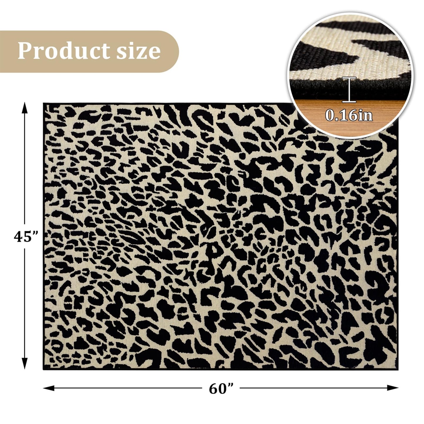 Office Chair Mat for Hardwood Floor, 60"x45" Easy Glide Computer Desk Mat Protector for Rolling Chair Under Desk Rug Nonslip Backing, Machine Wash, (Modern)