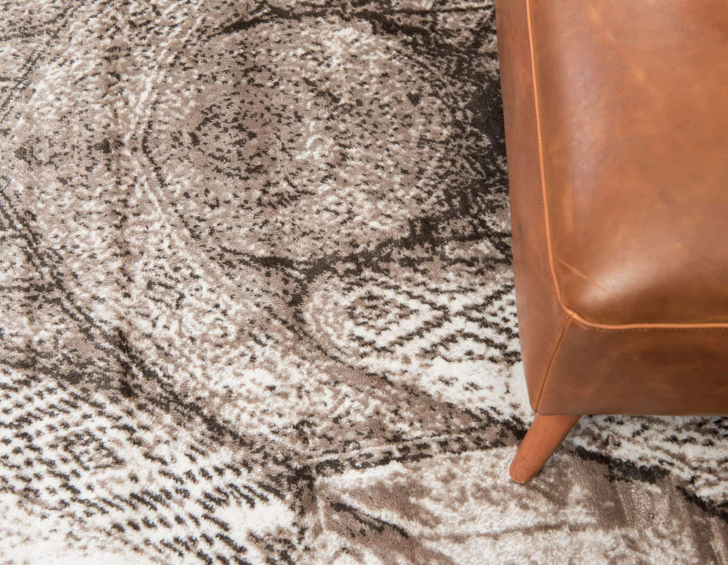Unique Loom Sofia Collection Area Rug - Albert (6' 1" x 9' Rectangle, Brown/ Ivory)