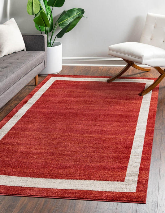 Unique Loom Del Mar Collection Area Rug - Maria (4' 1" x 6' 1" Rectangle, Terracotta/ Ivory)