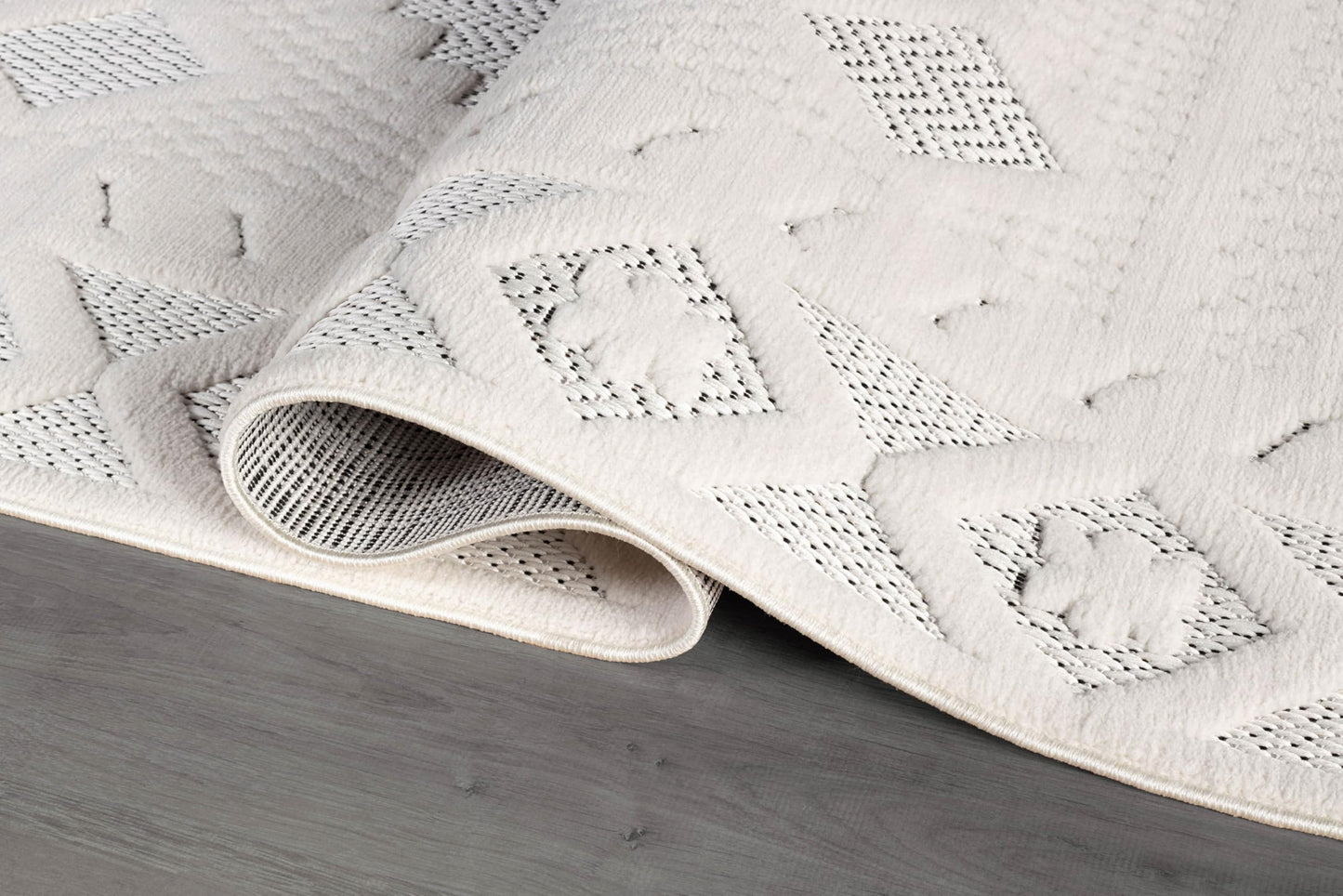 Luul Home Modern Micro Loop Indoor Area Rugs for Living Room Bedroom Kitchen Geometric Trellis White 6x9 Luxury Durable Low and High Pile Non-Shedding Stain Resistant Soft Area Carpet 6 x 9