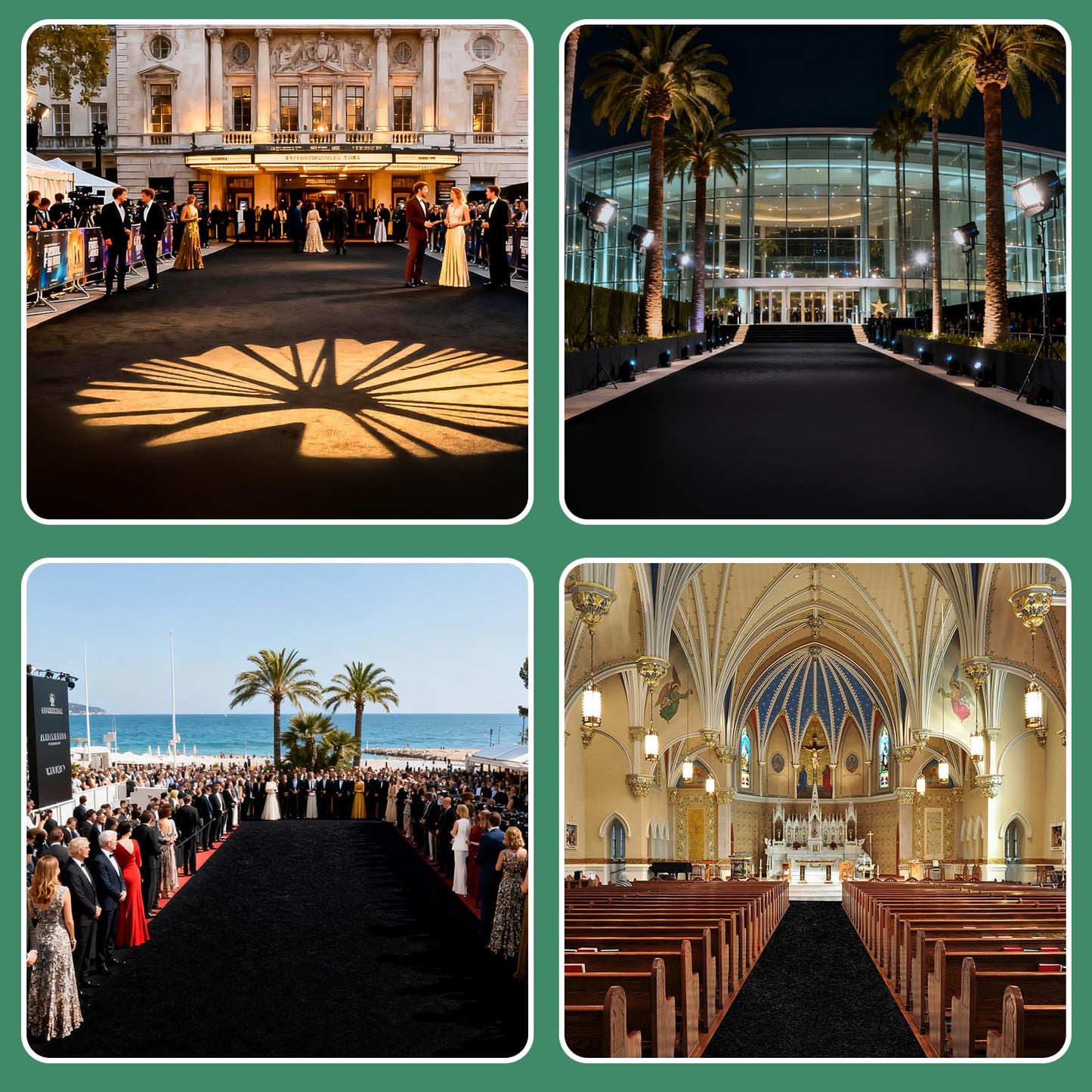 Black Carpet Runner Rug for Party and Event, Non-Slip TPR Rubber Backed Aisle Runway red Rug for Step, Proposal & Wedding Christmas Thanksgiving Decorations, Runway Rug for Prom(3 x 10ft, 450 GSM)