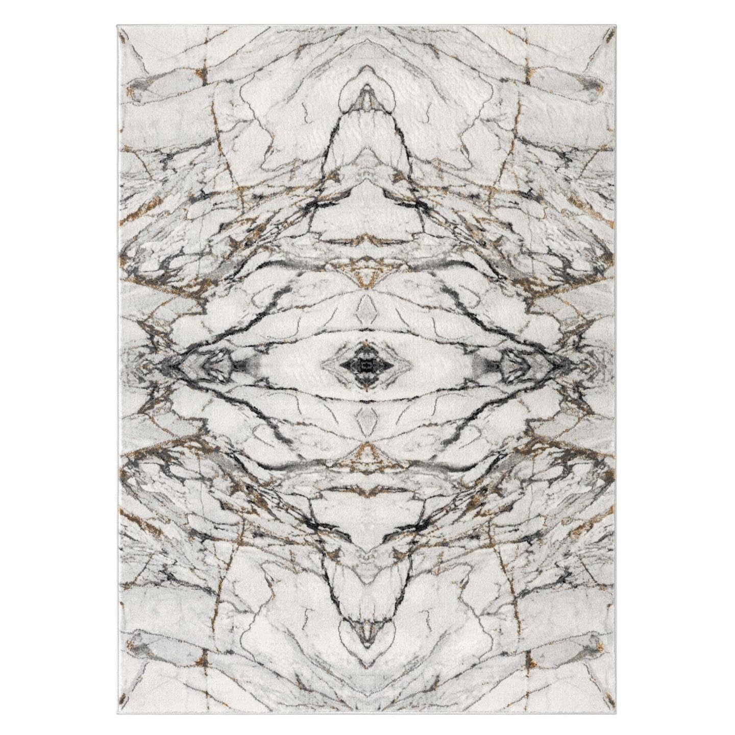 LUXE WEAVERS Marble Effect Abstract Gray 5x7 Area Rug