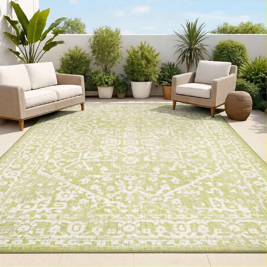 Natural Extra Large Area Rugs for Patio,Yard and Wood Deck, Solid Color Anti-Slide Indoor and Outdoor Rugs, Waterproof Picnic Blanket for Camping,Doormat,Carpet for Garden. [light green, 40X60CM]