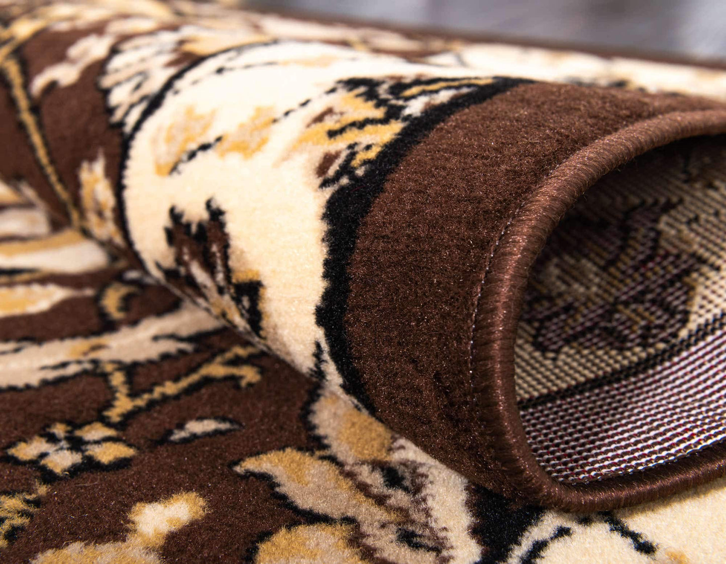 Unique Loom Espahan Collection Area Rug - Cape Cod (6' 1" x 9' Rectangle, Brown/ Beige)