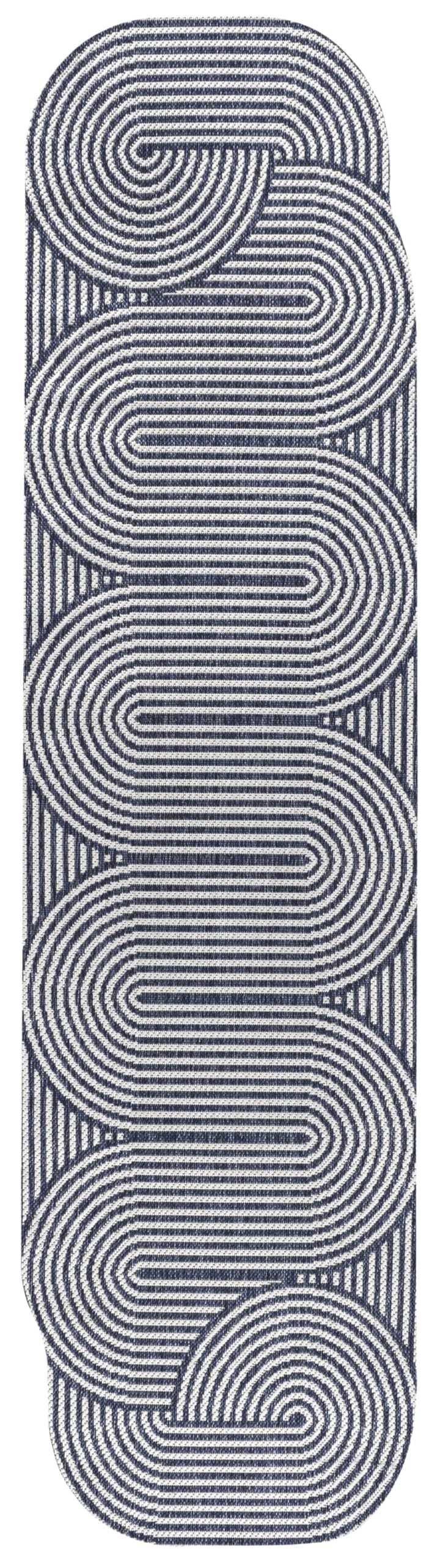 JONATHAN Y Geometric Arch Stripe Indoor Outdoor Runner Rug 2X8 Cream/Navy, Margot Modern for Backyard, Patio, Porch, Easy-Cleaning, High Traffic, Pet-Friendly, Non-Shedding (SHP201C-28)