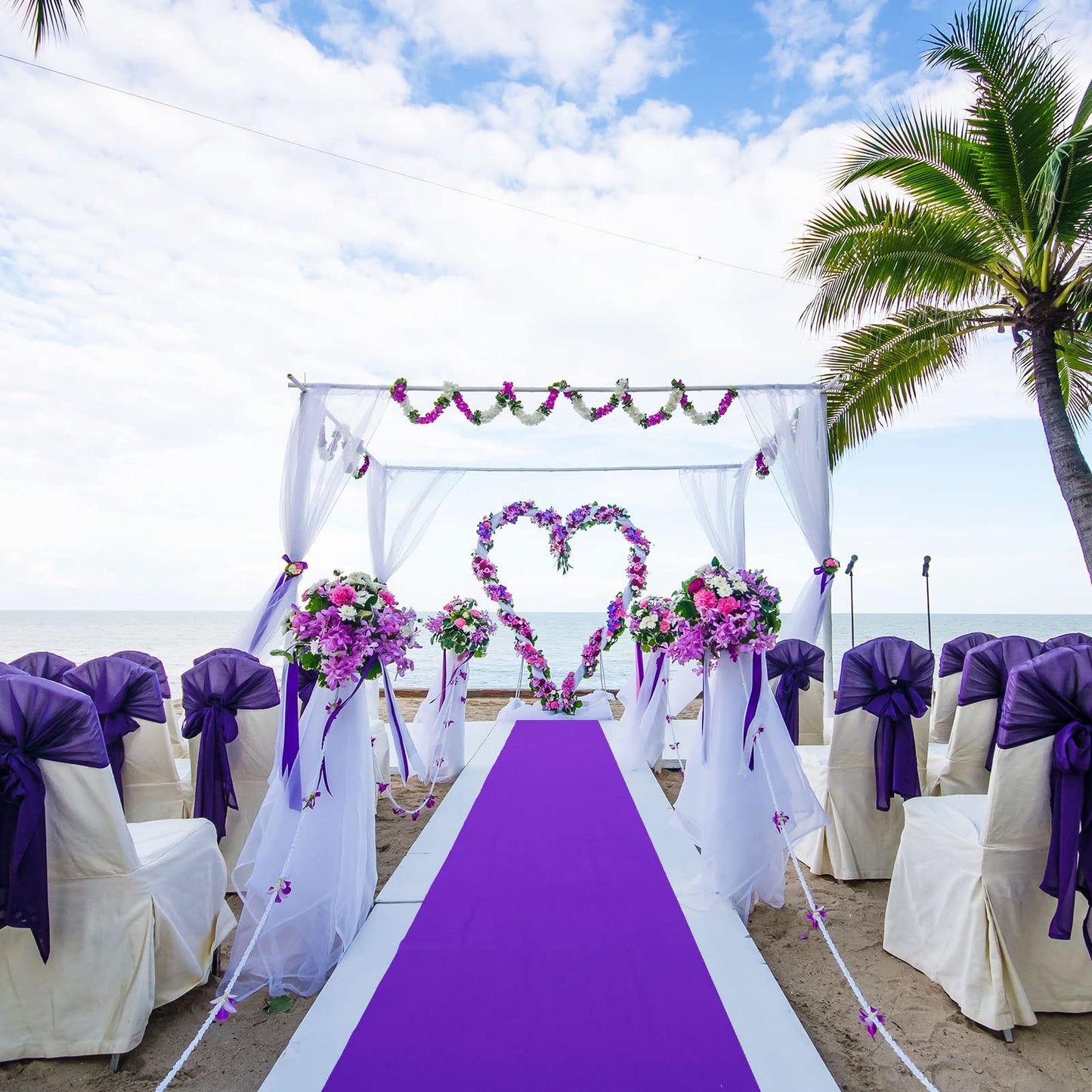 Shappy Purple Carpet Runner Rug for Party 55gsm Purple Runner for Prom Events Thickness with Carpet Tape Hallway Rug for Graduate Wedding Party Dance Floor Outdoor Accessories(2.6 x 16.4 Feet)