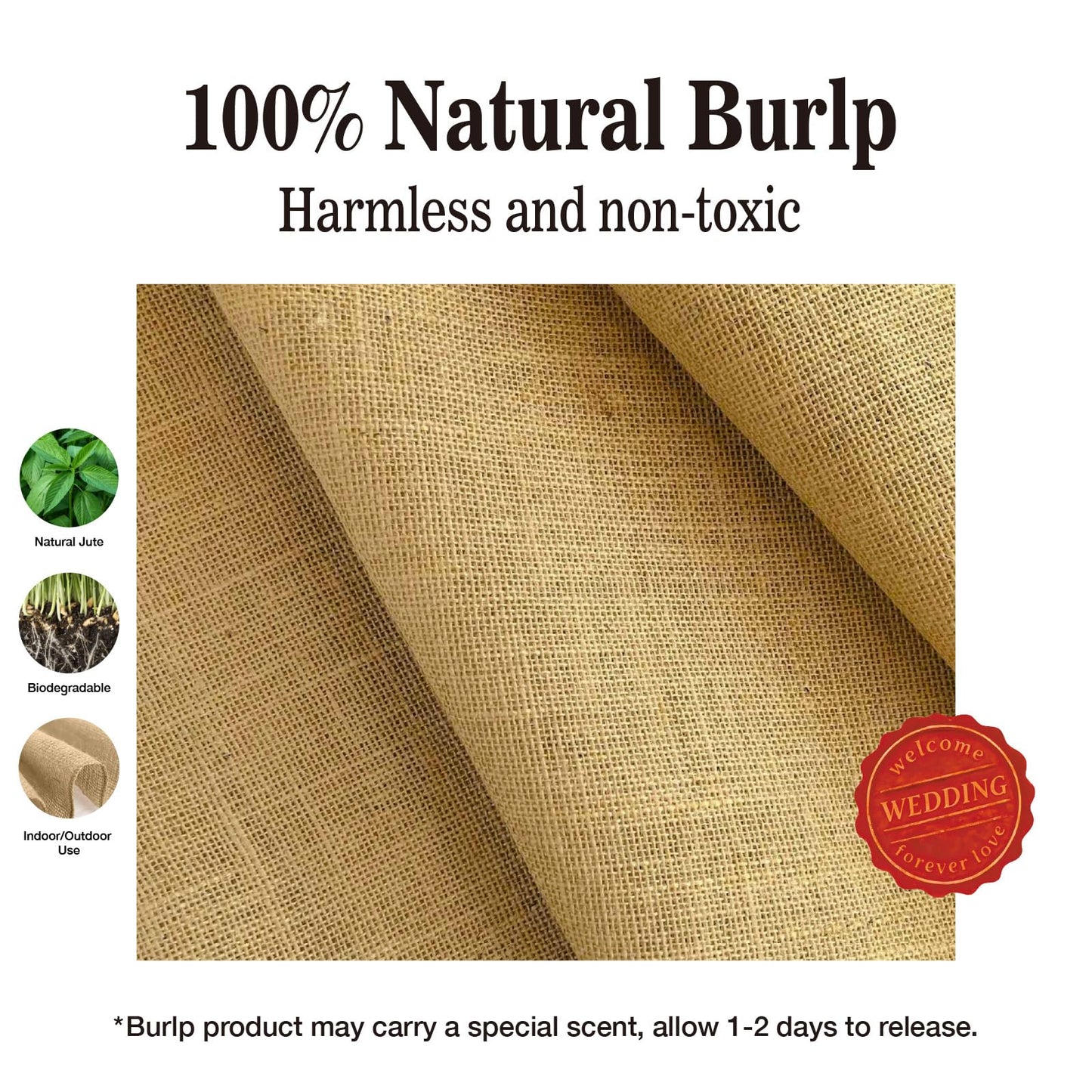 3FT x 20FT Natural Burlap Wedding Aisle Runner Outdoor, Aisle Runner for Wedding Ceremony with Lace, Rustic Jute Carpet Rug, Beach Wedding Decor Aisle Decor for Church Lawn Garden Reception