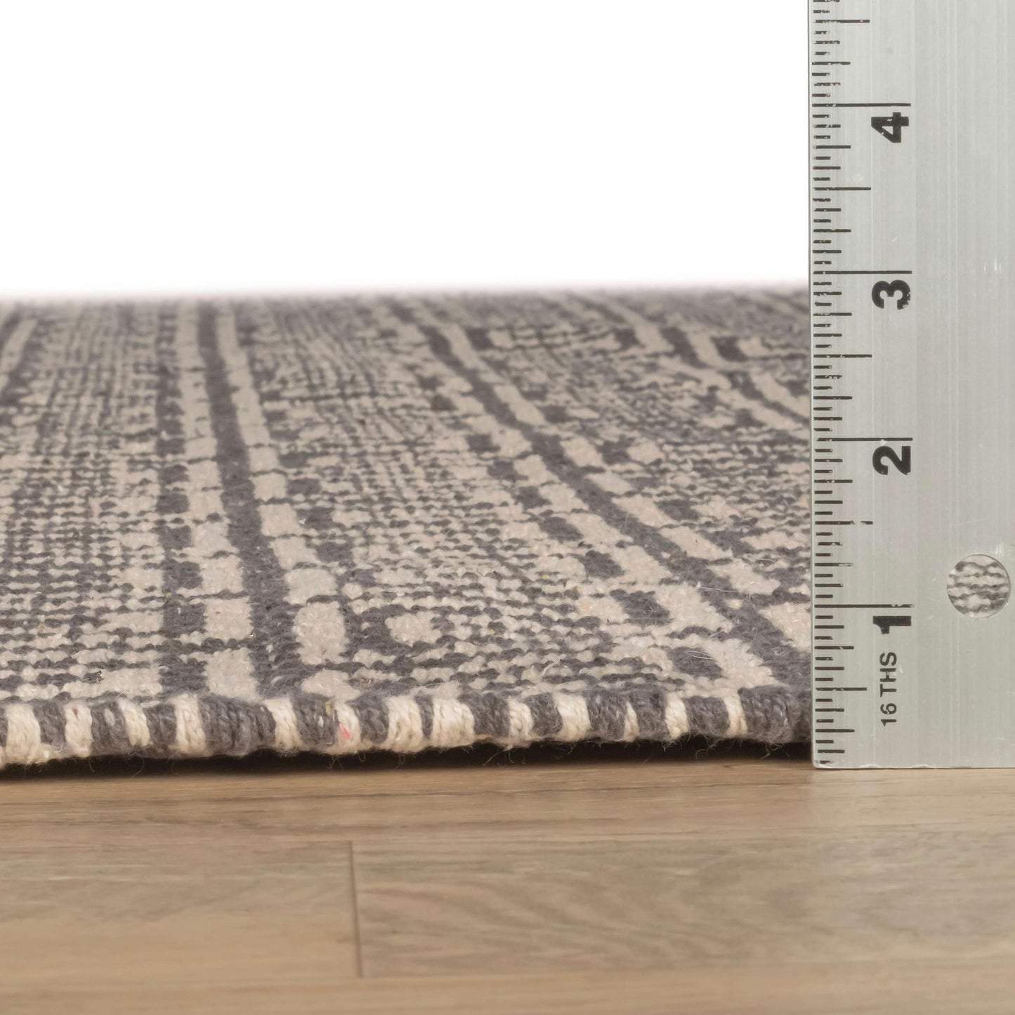Home Conservatory Zipper Grey/Ivory Handwoven Cotton 8 X 10 Feet, Grey/Ivory Geometric Pattern