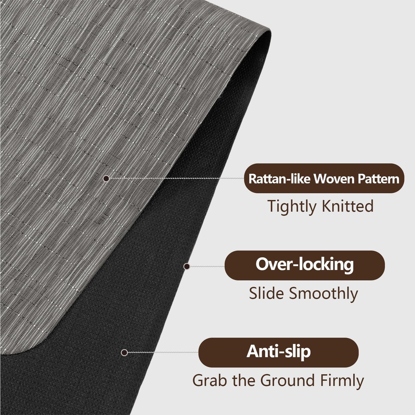 Bsmathom Office Chair Mat for Hardwood Floor, 36" x 48" Desk Computer Chair Mat for Hard Wood and Tile Floor, Anti-Slip Hard Floor Protector Chair Mat, PVC Mat Desk Rug for Office Home, Black Gray