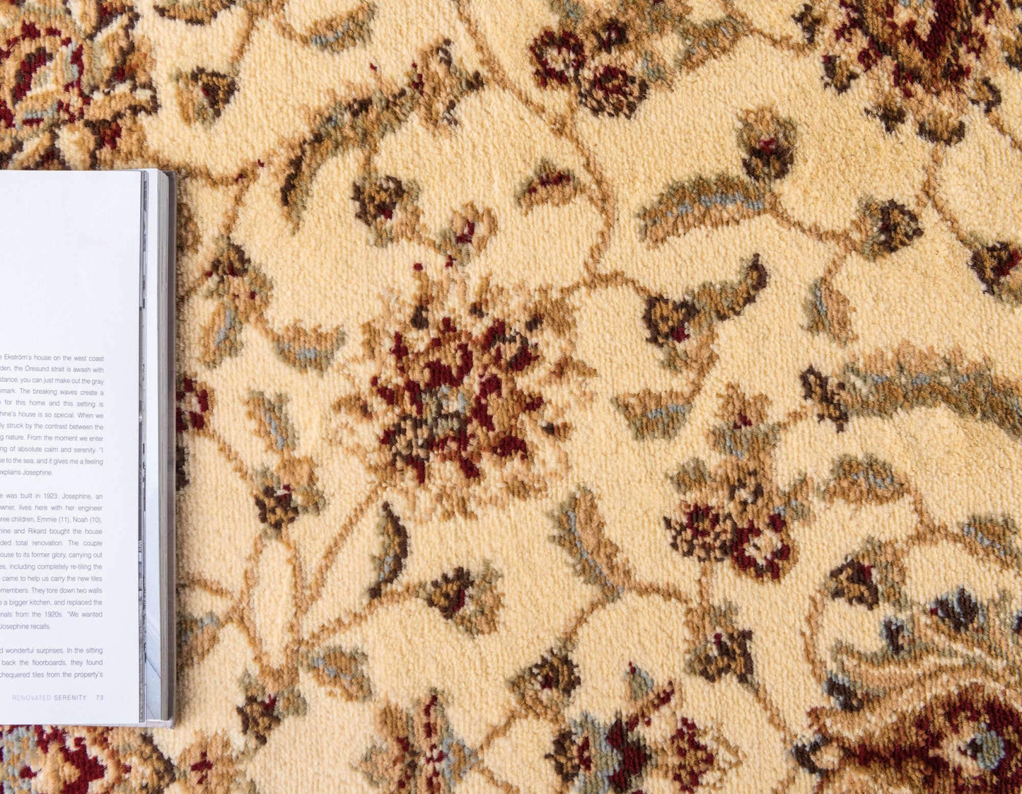 Unique Loom Voyage Collection Traditional Oriental Classic Intricate Design Area Rug (4' 0 x 6' 0 Rectangular, Ivory/Gold)
