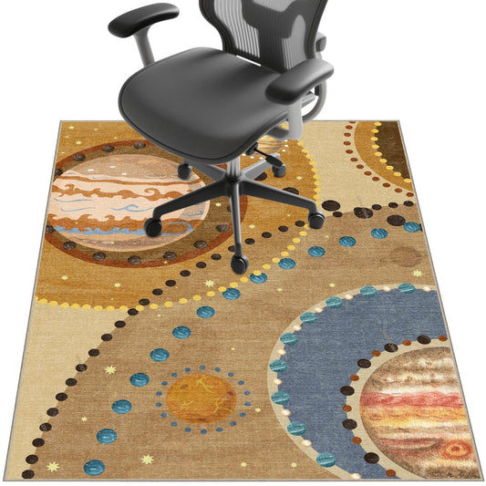 Chair Mat for Hardwood Floor,48"*36" Rolling Computer Chair Mat for Hard Wood and Tile Floor,Anti-Slip Floor Protector for Home Office Multi-Color Circle