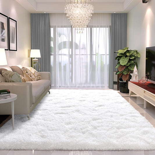 Awaytail 8x10 Carpet Fluffy Rug for Living Room - Large Nursery Thicked Fuzzy Plush Rug for Bedroom 8x10 Area Rugs White