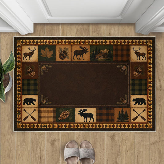 Rustic Rug Small - 3x4 Rug, Western Area Rugs for Living Room, Vintage Country Rugs for Bedroom, Wildlife Carpet, Non-Slip Mat, Rustic Home Decor & Gifts