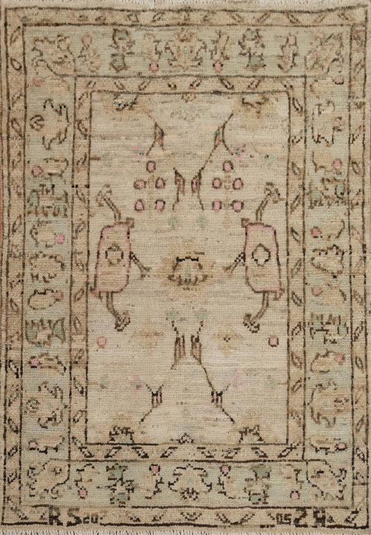 Rug Source Transitional Collection, 3x4 Oushak Rug, Hand Knotted Beige & Ivories All-Over Rug, Oriental 100% Wool Carpet for Foyer, Entryway and Hallway
