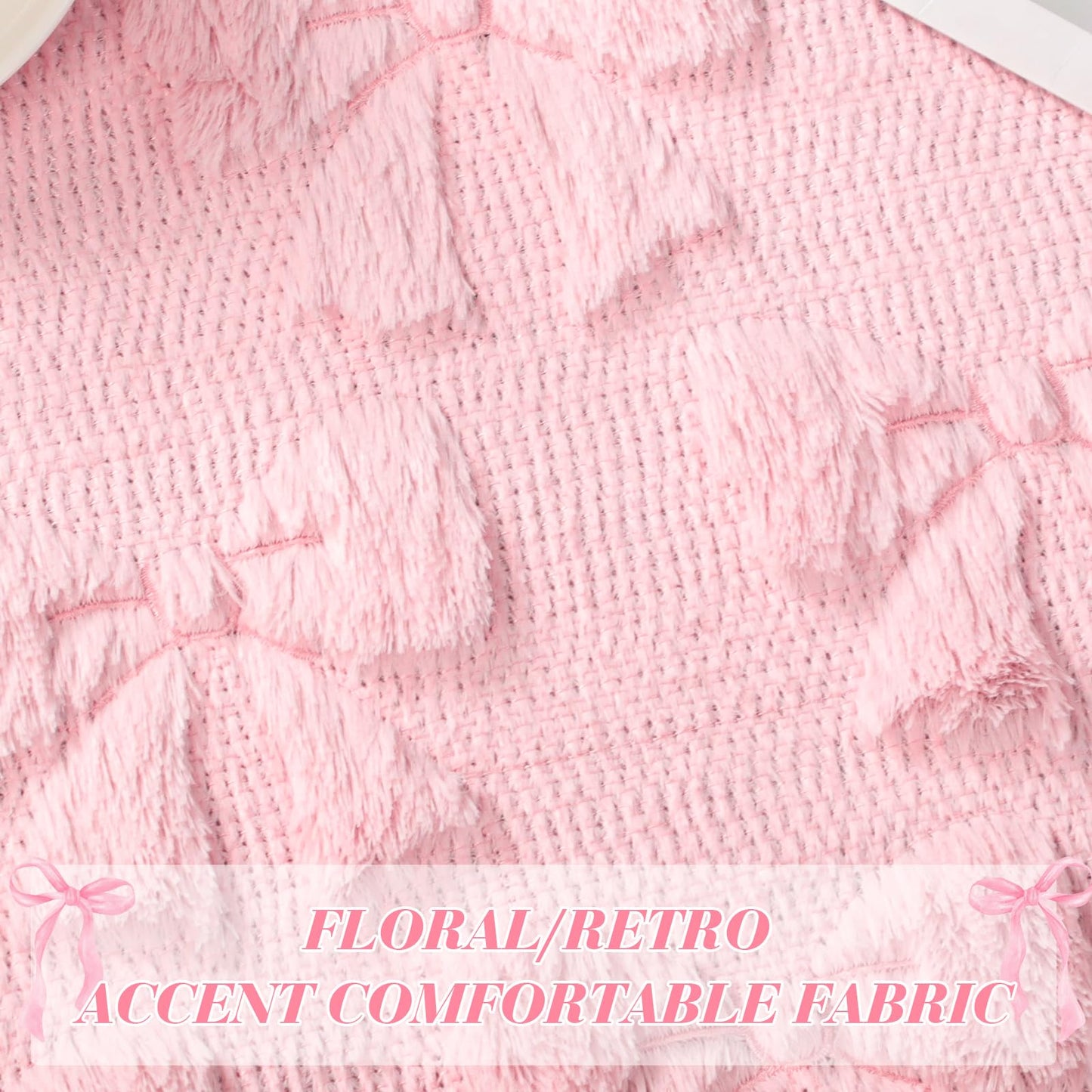 Klyyo Clyro Pink Bow Area Rugs for Bedroom Girls 4 x 6 ft Cute Coquette Throw Rugs Pink Plush Faux Fur Aesthetic Soft Bedroom Carpet for Living Room Dining Playroom Nursery Family Indoor Dorm