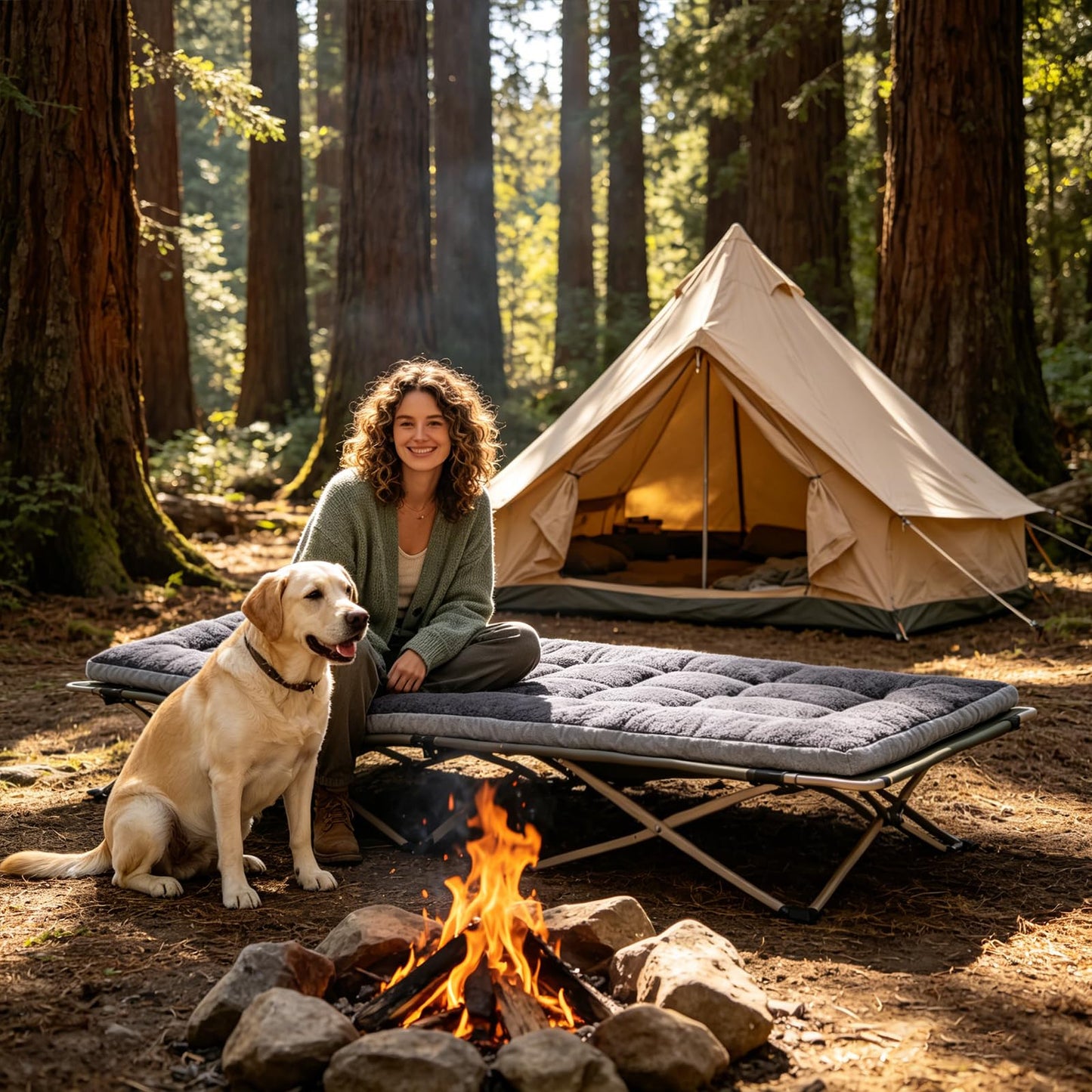 Thick Camping Sleeping Pad - Soft Lamb Fluff Camping Cot Pads for Adults, Lightweight Foldable Sleeping Mat, Non-Slip Camping Mattress Pad for Travel Backpacking Hiking Car Tent Home Office Nap