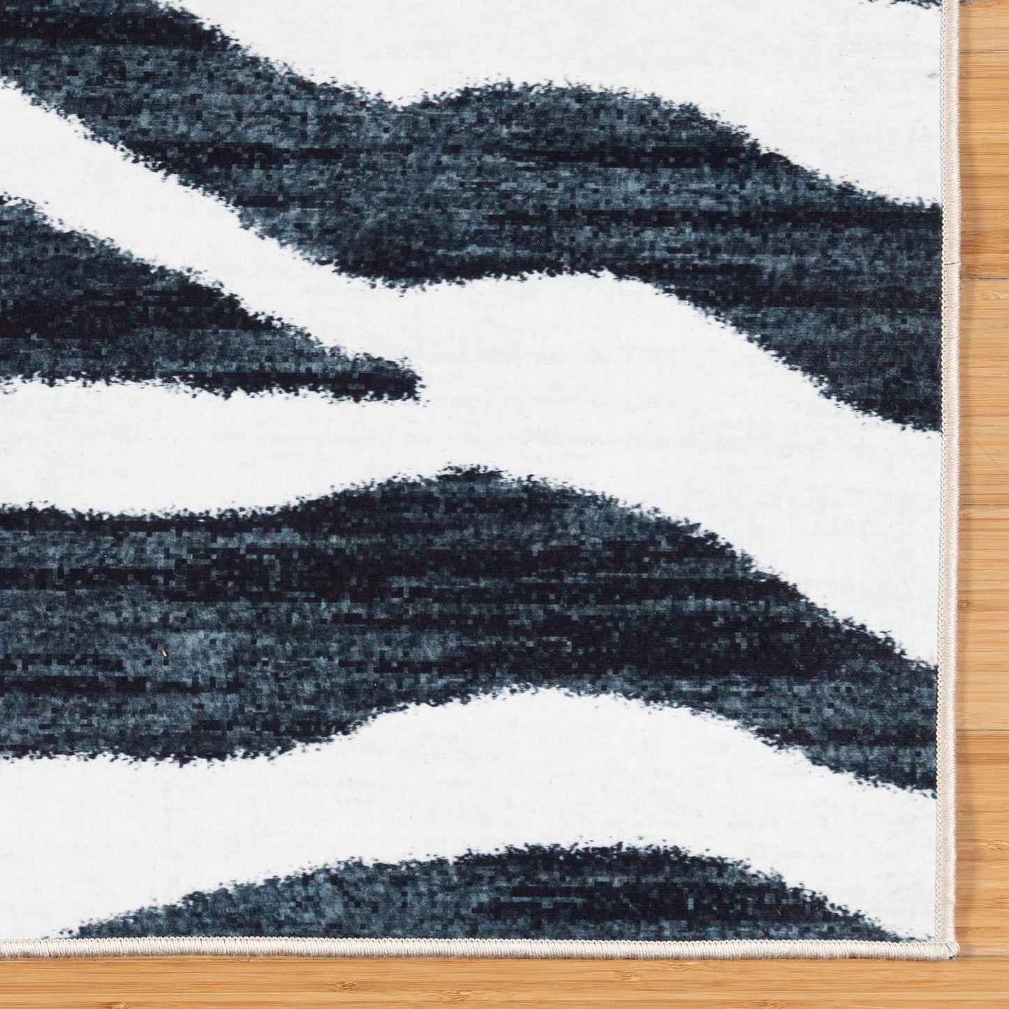 Gertmenian Indoor Easy-Care & Washable Area Rug – 8x10 Large, Ideal for High Traffic Areas in Living Room, Bedroom, Entryway – Safari Black White, 23281