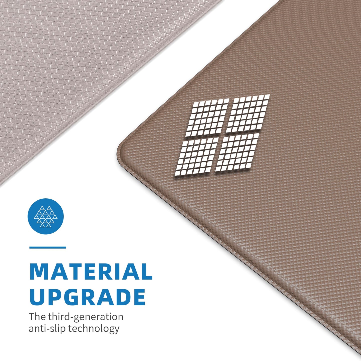StepAura Kitchen Mats for Floor 2 Piece - 17"x29"+17"x59" Anti Fatigue Mats for Kitchen Floor - Non Slip Cushioned Rugs for Standing - Ivory