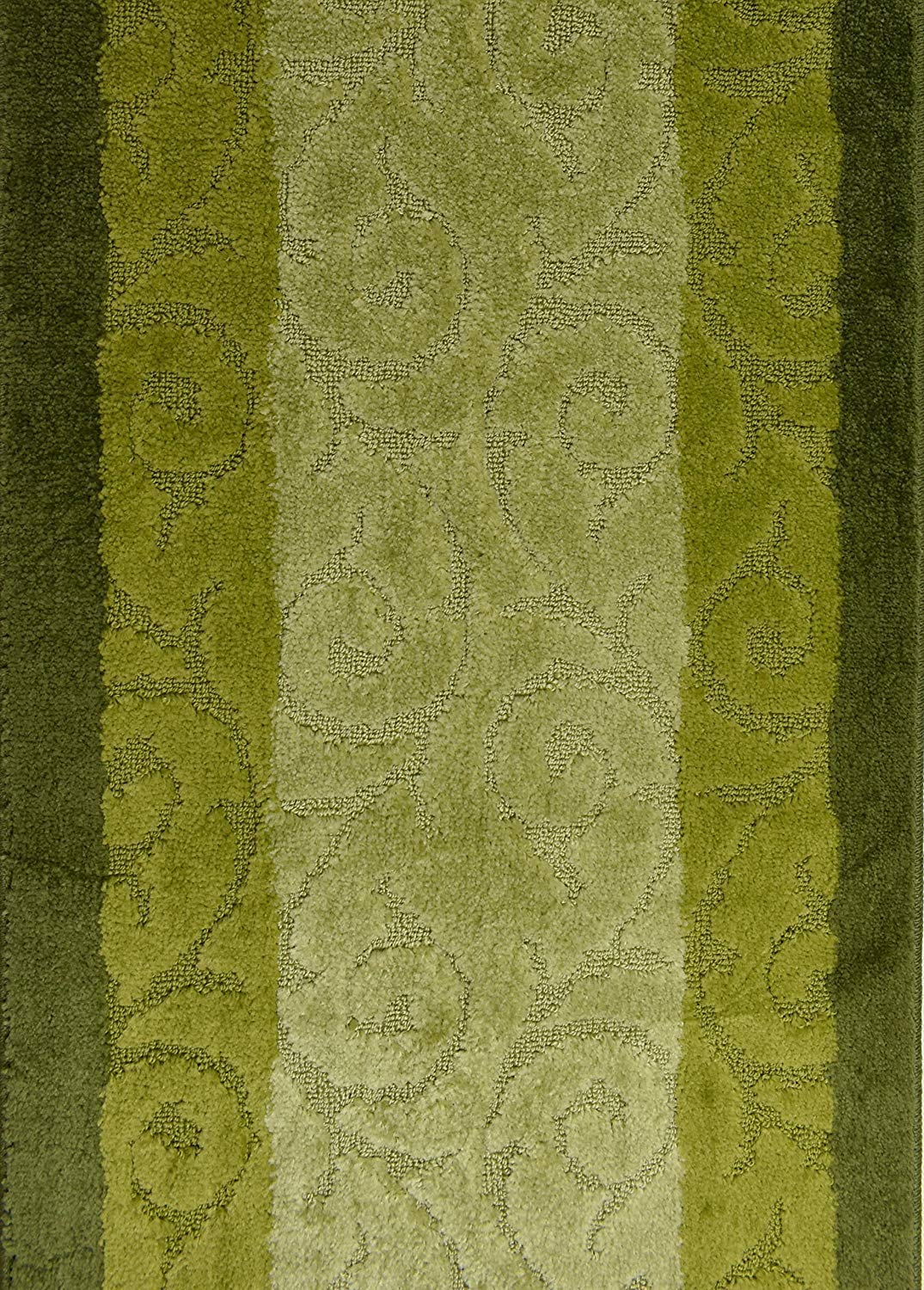 ORFA HOME Custom Cut Hallway Runner Rug, Slip Resistant, 31 Inch Wide X Your Choice of Length, Scroll Green, 31 Inch X 6 feet