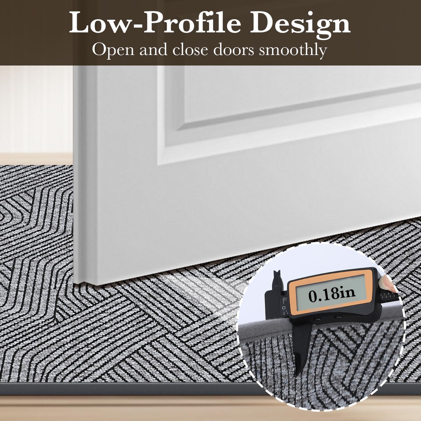 Naoloture Indoor Door Mat 24"x36", Low-Profile Welcome Front Door Mat Indoor Entrance, Non Slip Rubber Backing Inside Doormat Washable Entryway Dirt Resistant & Absorbent 2x3 Entry Mat, Light-Gray