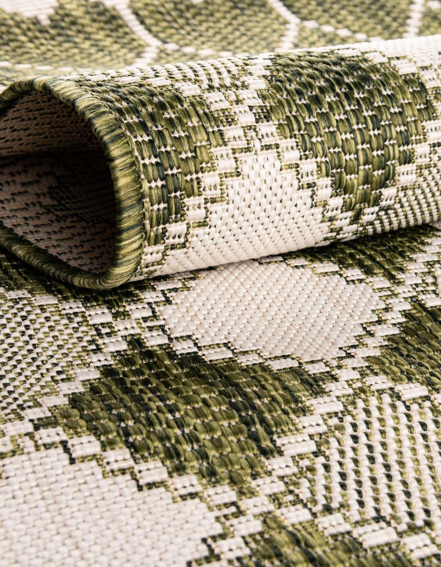 Unique Loom Outdoor Trellis Collection Area Rug - Traliccio (4' 1" x 6' 1" Rectangle, Green/ Ivory)