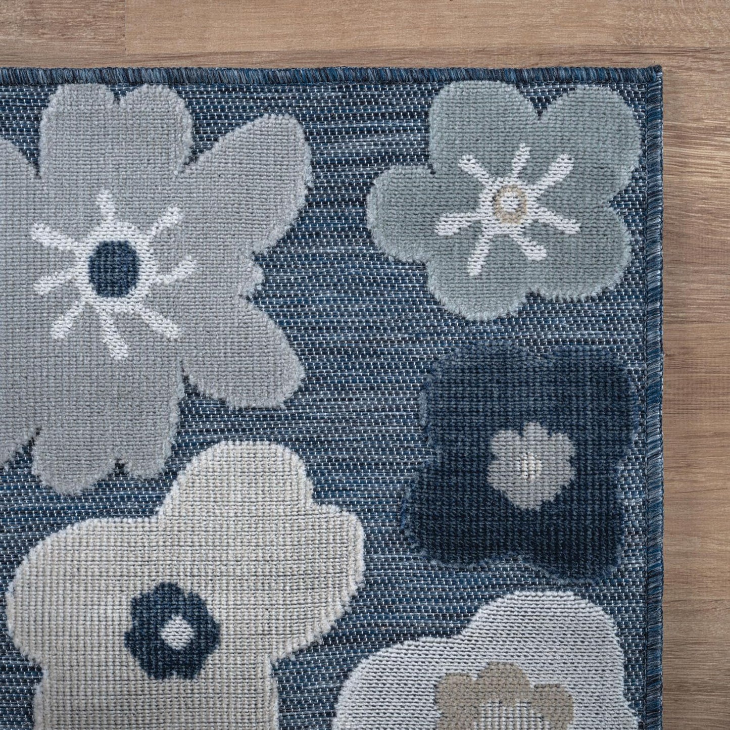 Beverly Rug Outdoor Rug 8x10 Modern Floral Tropical Area Rugs for Outdoor and Indoor Patio Easy to Clean Non Shedding Living Room Porch Garden Washable Outside Carpet (8 x 10 Navy)