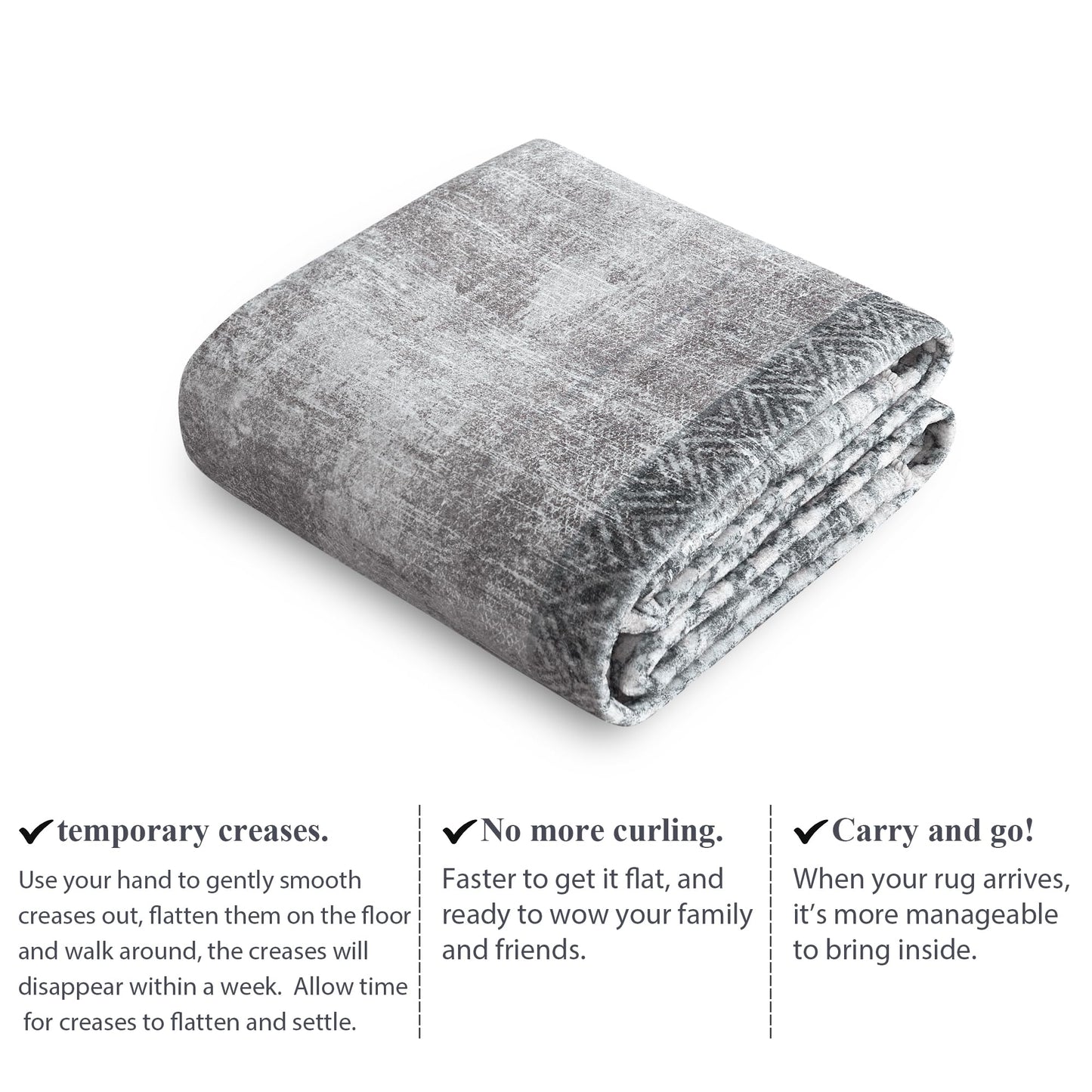 NICETOWN Living Room Rugs 5x8, Thin Washable Vintage Non-Slip Area Rugs for Bedroom, Durable Soft for Dining Room Living Room Laundry, Grey