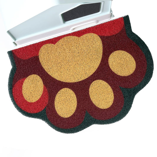 Rarenut Cute Cat Litter Mat 24”x16”, Litter Box Mat, Litter Trapping Mat, Soft on Kitty Paws, Easy Clean, Anti Slip, Pet Accessories, Door Floor mats - Red Green60*40