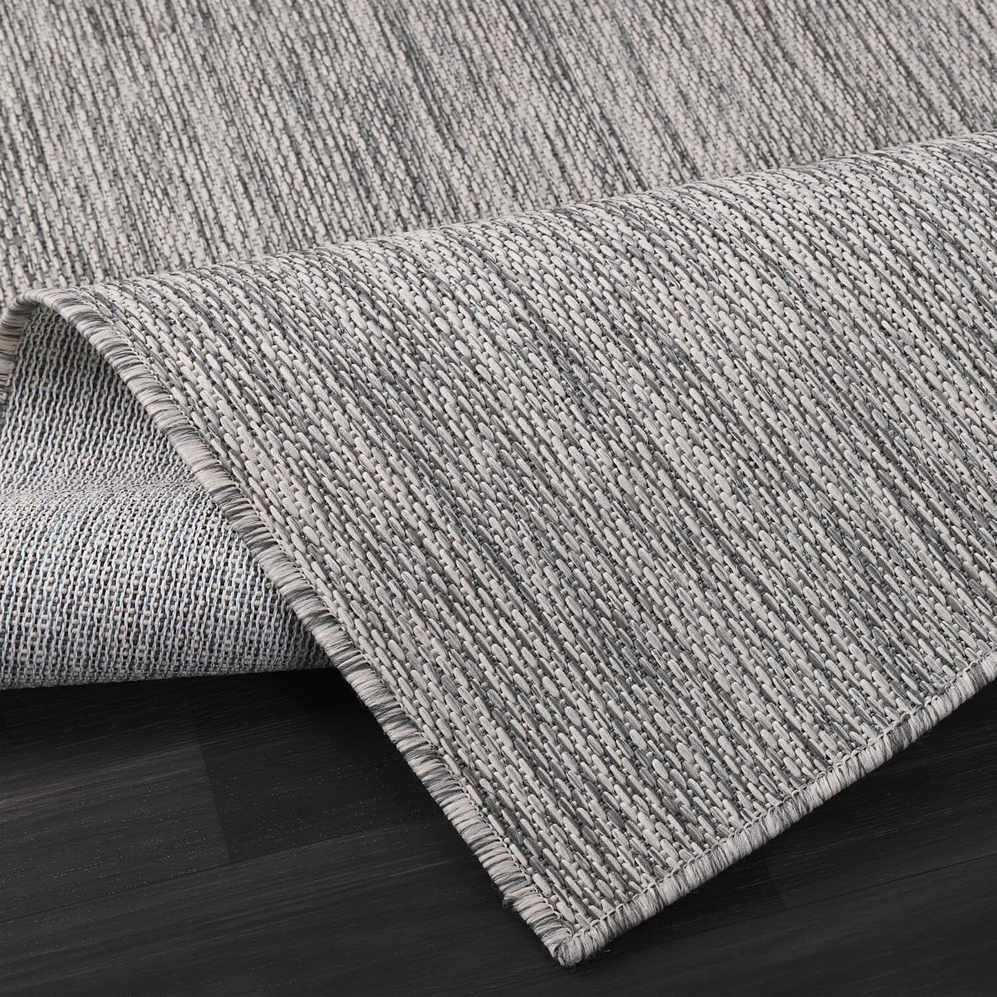 Beverly Rug Indoor Outdoor Rug 8x10, Washable Outside Carpet for Patio, Deck, Porch, Solid Modern Area Rug, Water Resistant, Silver Gray