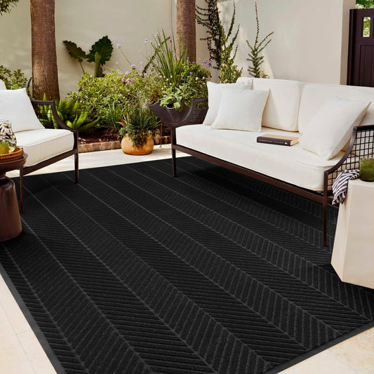 Front Door Mat Indoor Outdoor Entrance, 4' x 12' Heavy Duty Doormat for Entryway, Absorbent Low Profile Welcome Mats Non-Slip, Trap Dirt Durable Mats for Home, Patio, Garage