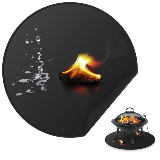 36inch Fire Pit Mat, Round Under Grill Blanket for Outdoor Grill, Fireproof Mat, Oil Proof Waterproof Under Floor BBQ Accessories Protector for Solo Stove Accessories