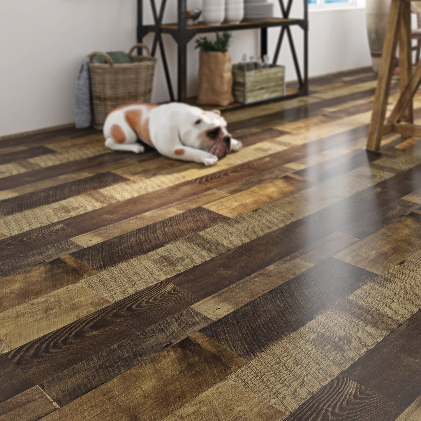 Livelynine Reclaimed Wood Vinyl Flooring Roll Waterproof Vinyl Plank Flooring Peel and Stick Wood Planks for Walls Kitchen Bathroom Floor Desk Countertop Covers Accent Wall Stick on Shiplap 15.8x78.8