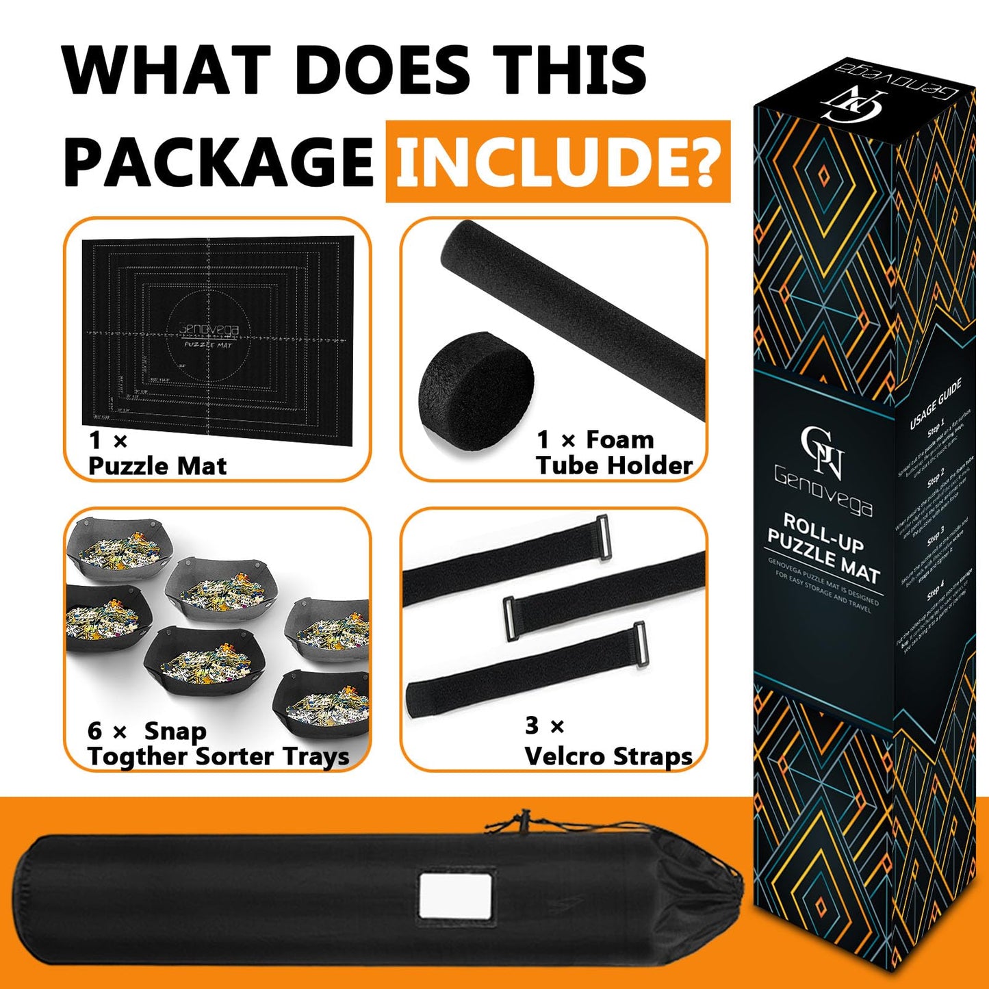 Jigsaw Puzzle Mat Roll Up, 45” x 29.5” Puzzles Matt Rollup Storage Up to 2000 Pieces, Non-Slip Rubber Bottom & Smooth Top, Portable Saver Pad Organizer Accessories Puzzle Anti-Scatter Blanket