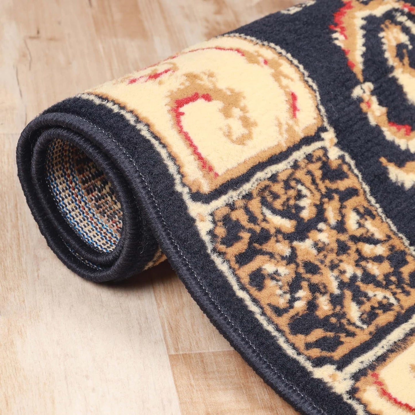 Superior Elegant Medallion Collection 8' x 10' Area Rug, Attractive Rug with Jute Backing, Durable and Beautiful Woven Structure, Floral Medallion Rug with Broad Border - Coffee