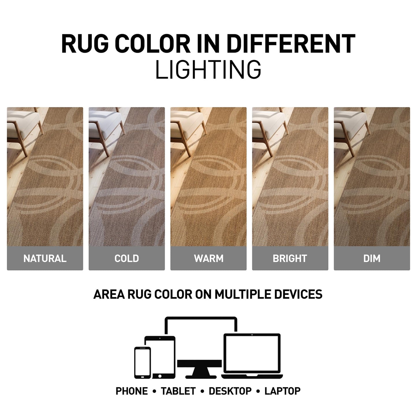 Rugshop Abstract Indoor Outdoor Flat Woven Area Rug,Natural Jute-Style,Easy-Care Patio Rug for Backyard Porch Deck Balcony, 4' x 6' Sand/Natural