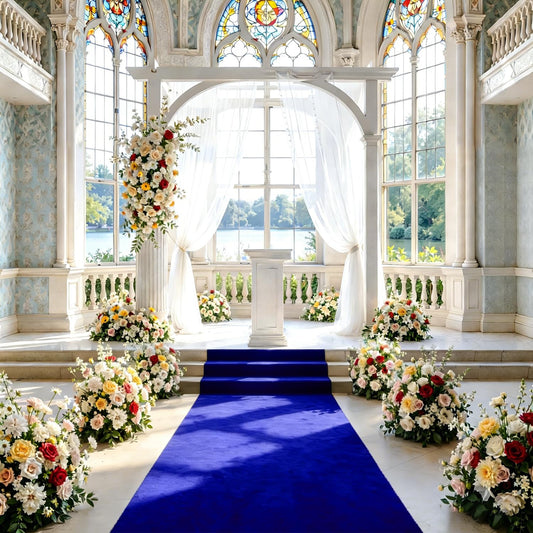 Blue Aisle Runner for Wedding Ceremony 48" x20FT Wedding Aisle Runners Royal Blue Velvet Runners Carpet Runner for Event Party Runner Floor Aisle Birthday Runway for Rug Walkway Prom Decorations